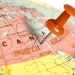 Canada and North America globe push pin