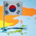 South Korean Flag On Country Map Adobe Stock 968352432