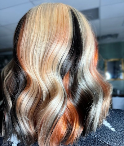 Clock block calico hair trend