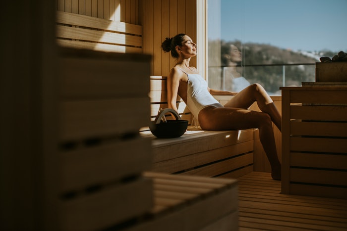 Women sitting in suana