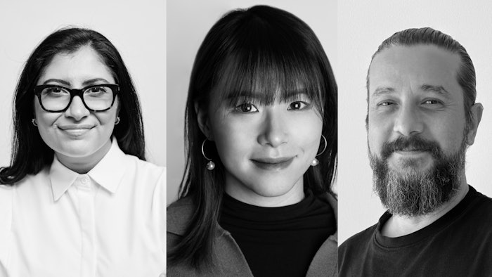 Chaoqun Wang, Global 2D Design Director, Tom Ford Beauty, Janty Karaf, Senior Creative Designer, Huda Beauty, and Sebba Alqetrani, Director of Sustainable Packaging, MAC Cosmetics and Adjunct Professor at FIT