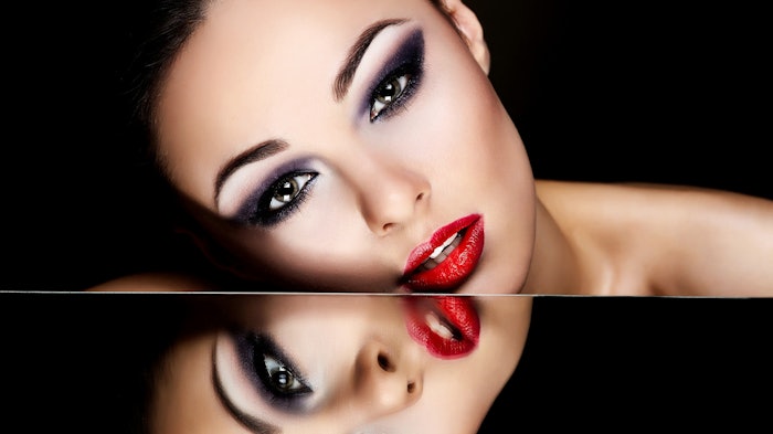 prestige luxury beauty woman reflected in surface