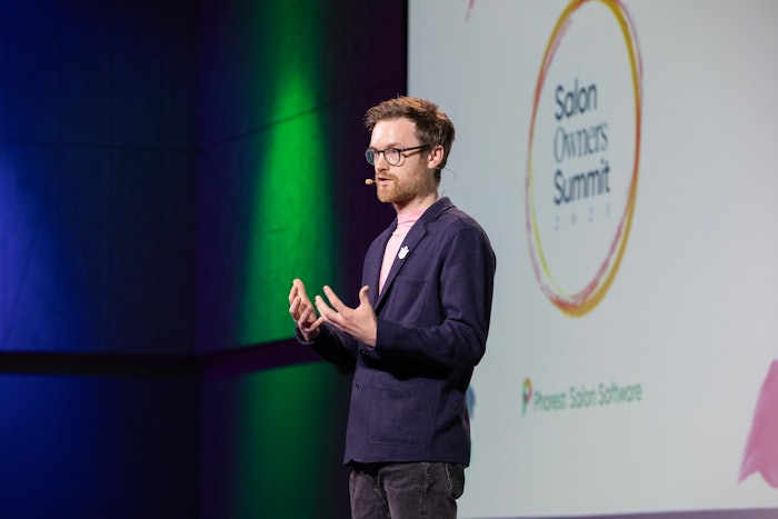 Speaker on stage at Phorest Salon Software Salon Owners Summit