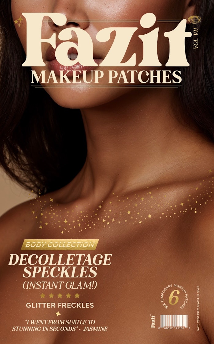 'Fazit has always been committed to making beauty accessible and effortless,' says Fazit co-founder, Aliett Buttelman. 'During our activation at Alex Cooper's of Call Her Daddy, 30th birthday in Montauk, we noticed a huge demand—fans kept asking to apply our glitter freckle makeup patches to their collarbones.'