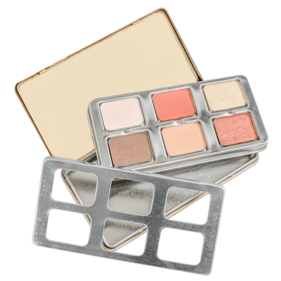 A new concept for beauty pallettes that uses zero plastic components and allows consumers to swap out the pan with different pigments/products.