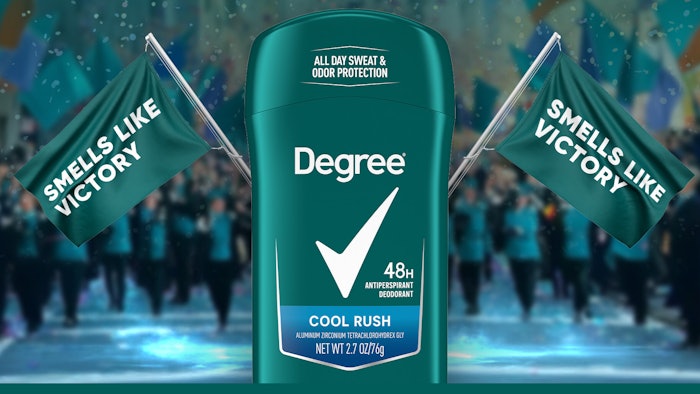 Degree’s Cool Rush 48-hour antiperspirant features the brand’s odor protection technology and the signature clean and refreshing scent.