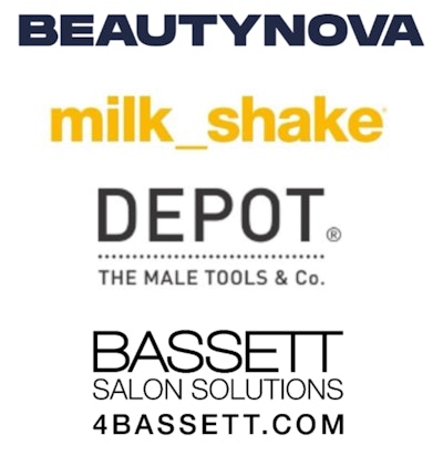 Beautynova, milk_shake, DEPOT and Bassett Salon Solutions logos