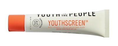 Youth To The People recently broke into the sunscreen category with its Youthscreen SPF 60 Daily Hydration + Pollution Defense Fluid (price point: $30).