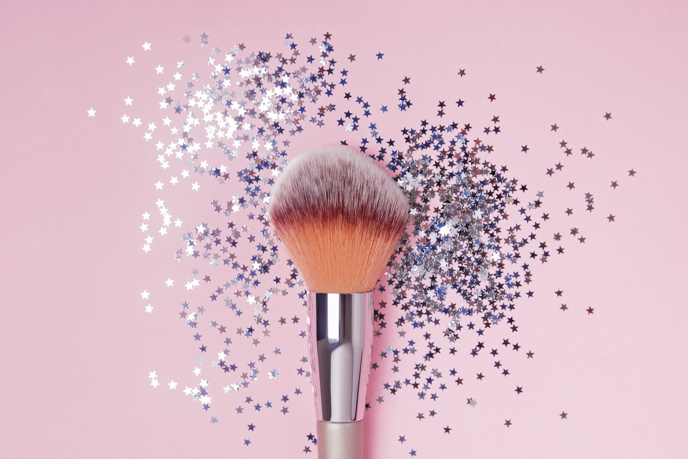 Blush Brush Pink Background Silver Confe Adobe Stock 291736907