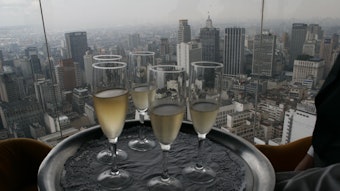 Toast Champagne Nyc Buildings Adobe Stock 437254918