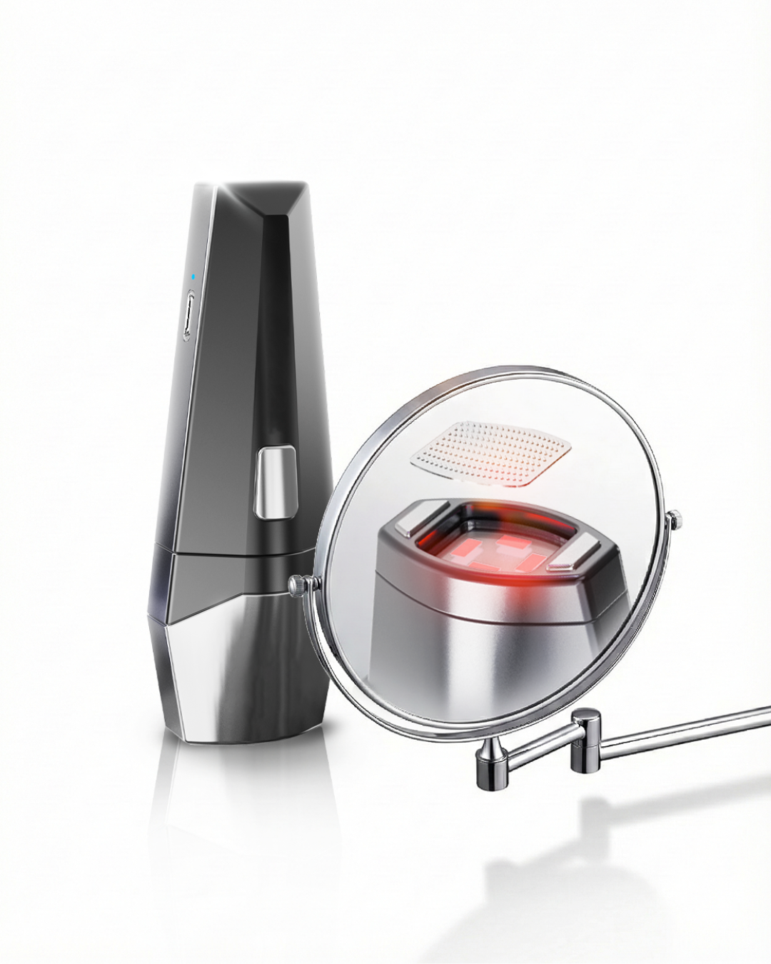 While microneedling creates the pathways, other integrated technologies prepare the biological environment, including Integrated Phototherapy (LED) and Pulsed Electromagnetic Fields (PEMF).