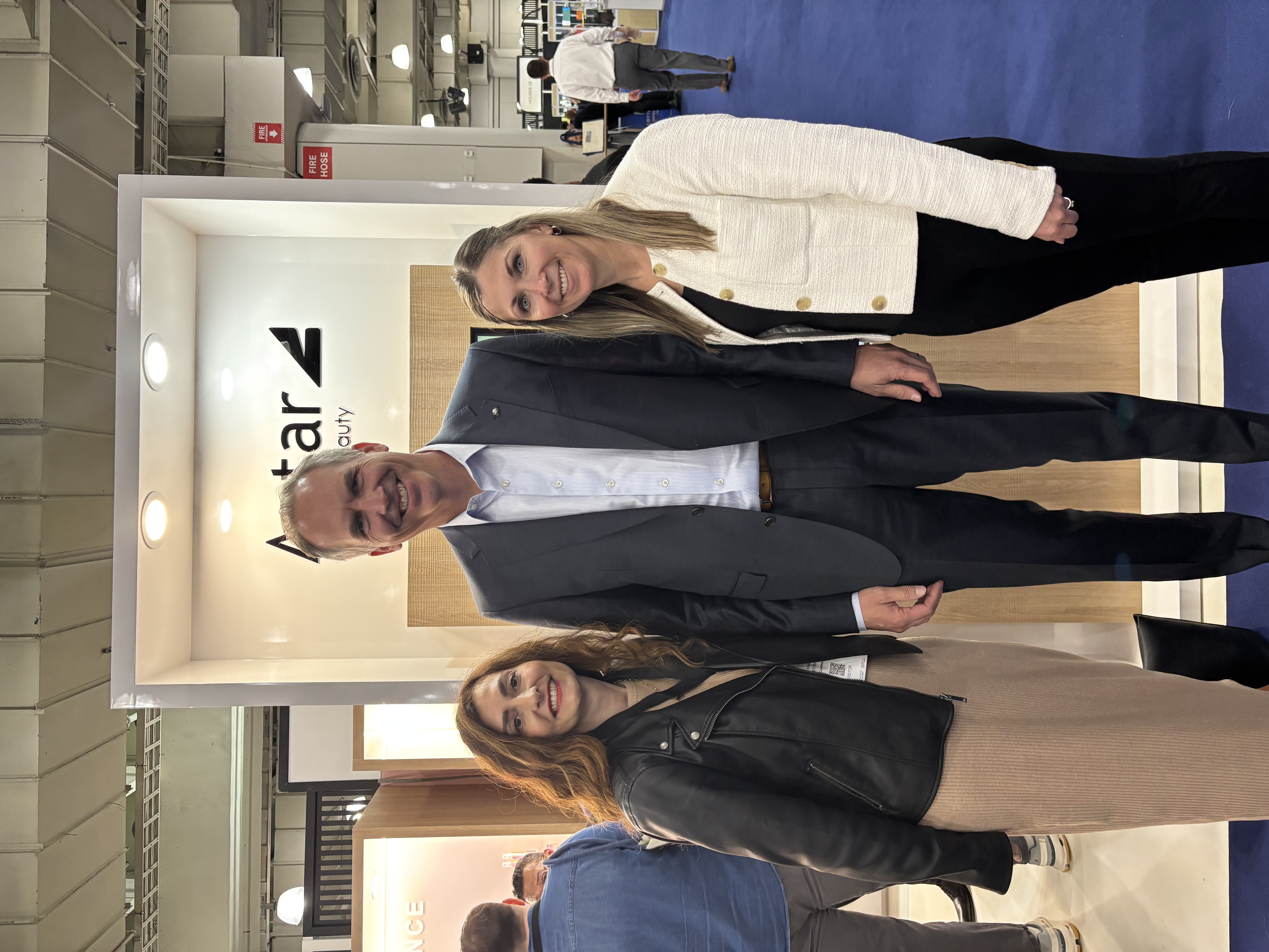 From left: Maria Bertorelli, SVP of marketing and communications at Clarins; Ryan Kenny president, Aptar Beauty, North America; and Erin Harmon, marketing director, Aptar Beauty, North America.