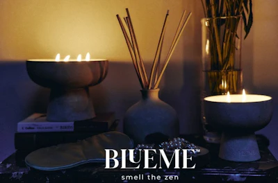 Blueme, founded by Chesapeake Bay Candle founder Mei Xu, has built its positioning around neuroscience-informed fragrance development.