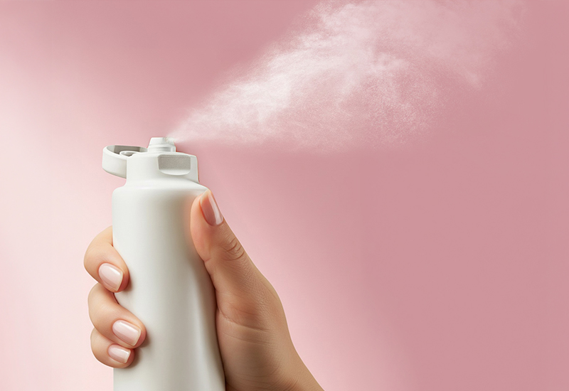 ICONS America's one-piece mono-material polypropylene Powder Spray Tube is a fully recyclable package available with post-consumer recycled (PCR) content for applications such as powder dry shampoo and other spray products.