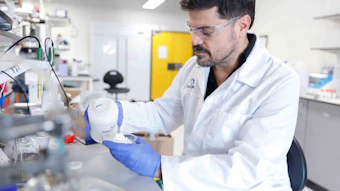 The company was founded in 2020 as an Imperial spinout based on research by CEO Francisco Malaret, Ph.D. (pictured); its new facility is designed to support both commercial manufacturing and continued R&D.