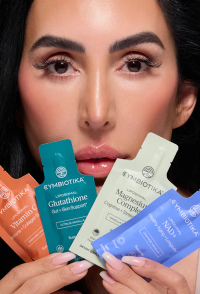 The brand's Ulta partnership, announced earlier this year, put Cymbiotika directly into beauty retail rather than traditional supplement channels, with a lineup spanning NAD+, glutathione, vitamin C and magnesium targeting healthy aging, radiance, collagen support, sleep and recovery.