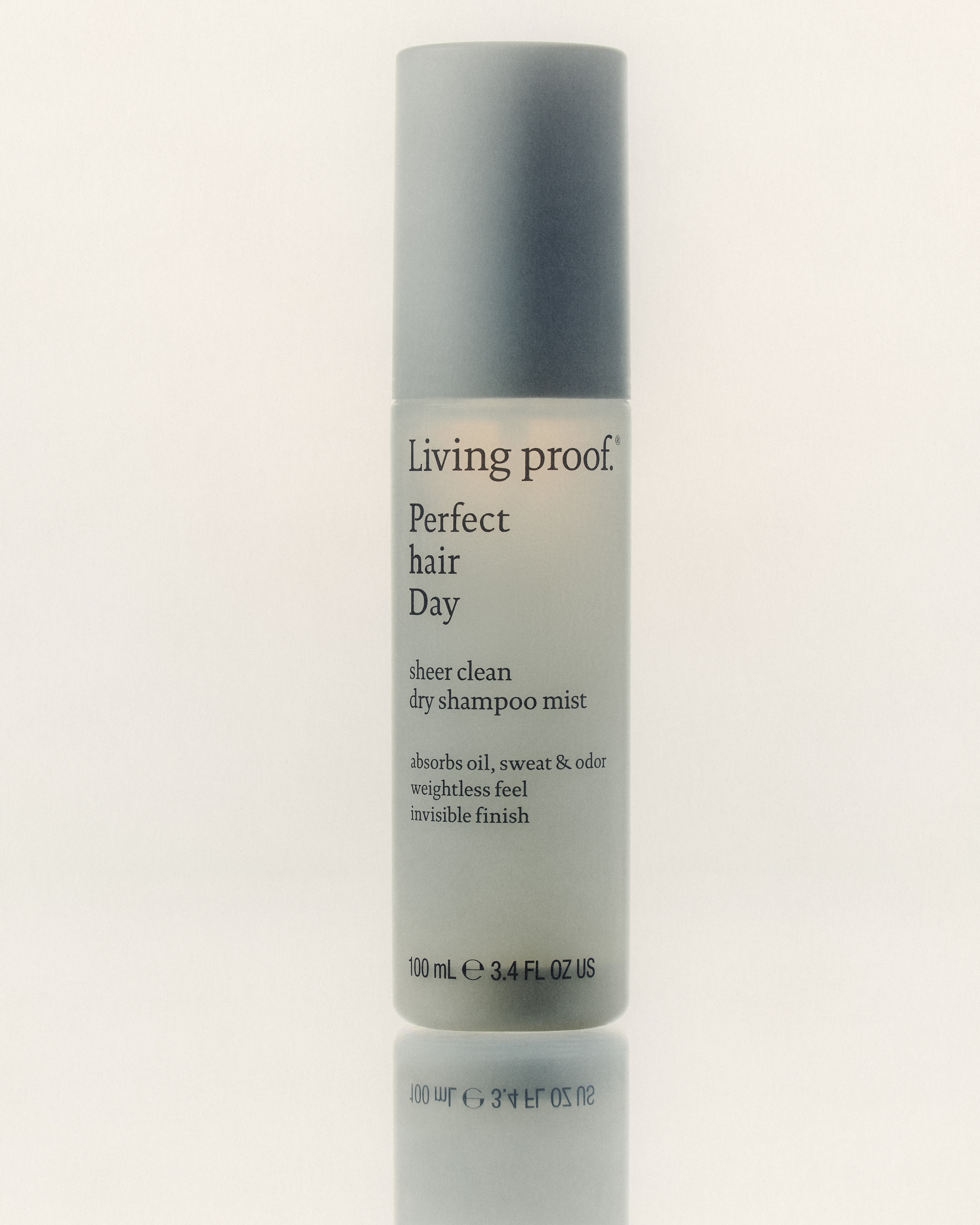 The micellar-powered mist uses a patent-pending Micellar Bi-phase Cleansing System designed to loosen and absorb oil while delivering what Living Proof describes as a 100% invisible finish and weightless feel.